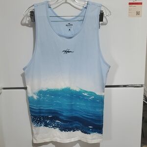 Hollister California  Men's Blue Wave Tank Top Size  L